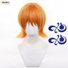 High Quality Nami Cosplay Wig 75cm Curly Wavy And Short Orange Heat Resistant Synthetic Hair Party Anime Nami Wigs + Wig Cap