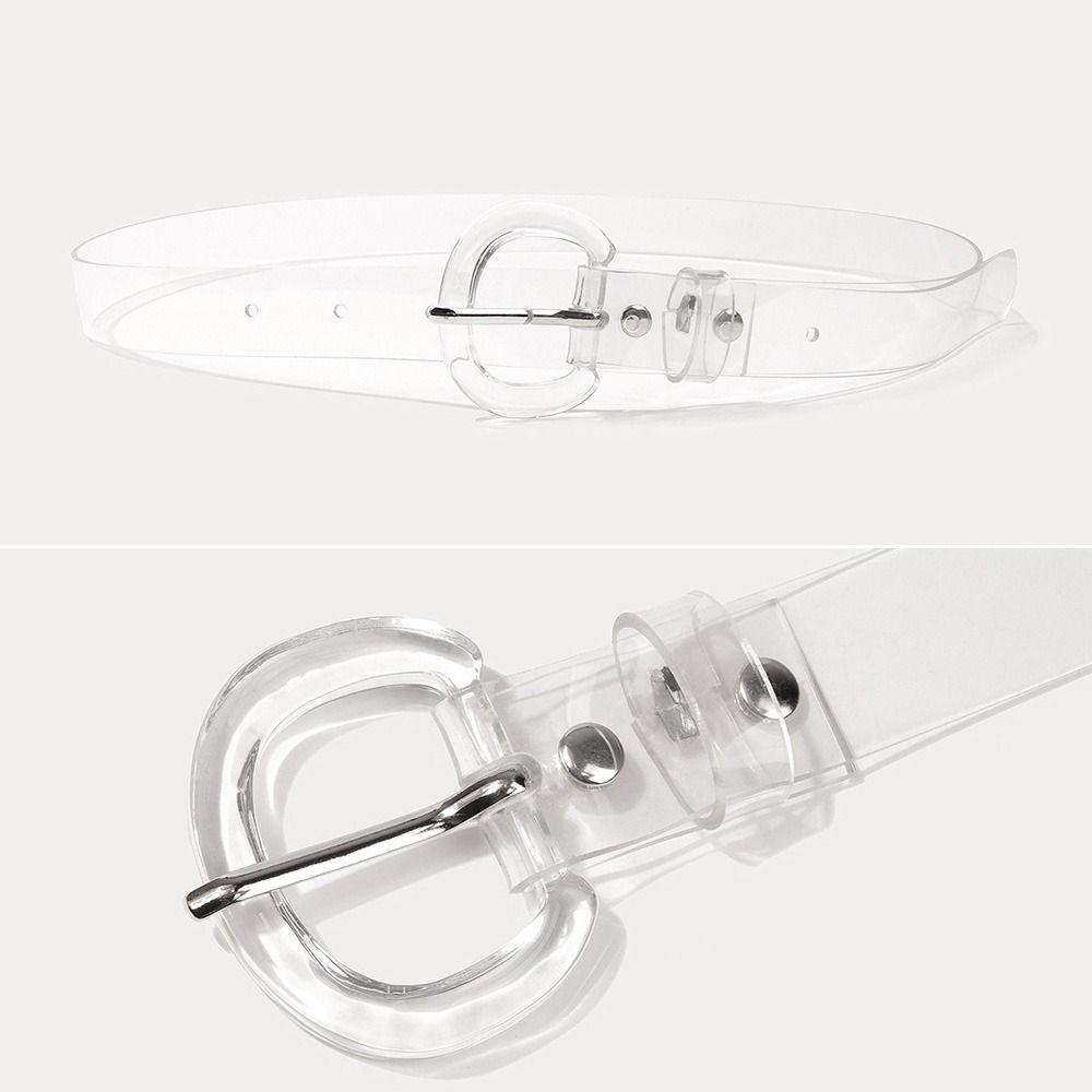Luxury Brand Design Casual Versatile Strap PVC Belts D Buckle Waistband Transparent Waist Band