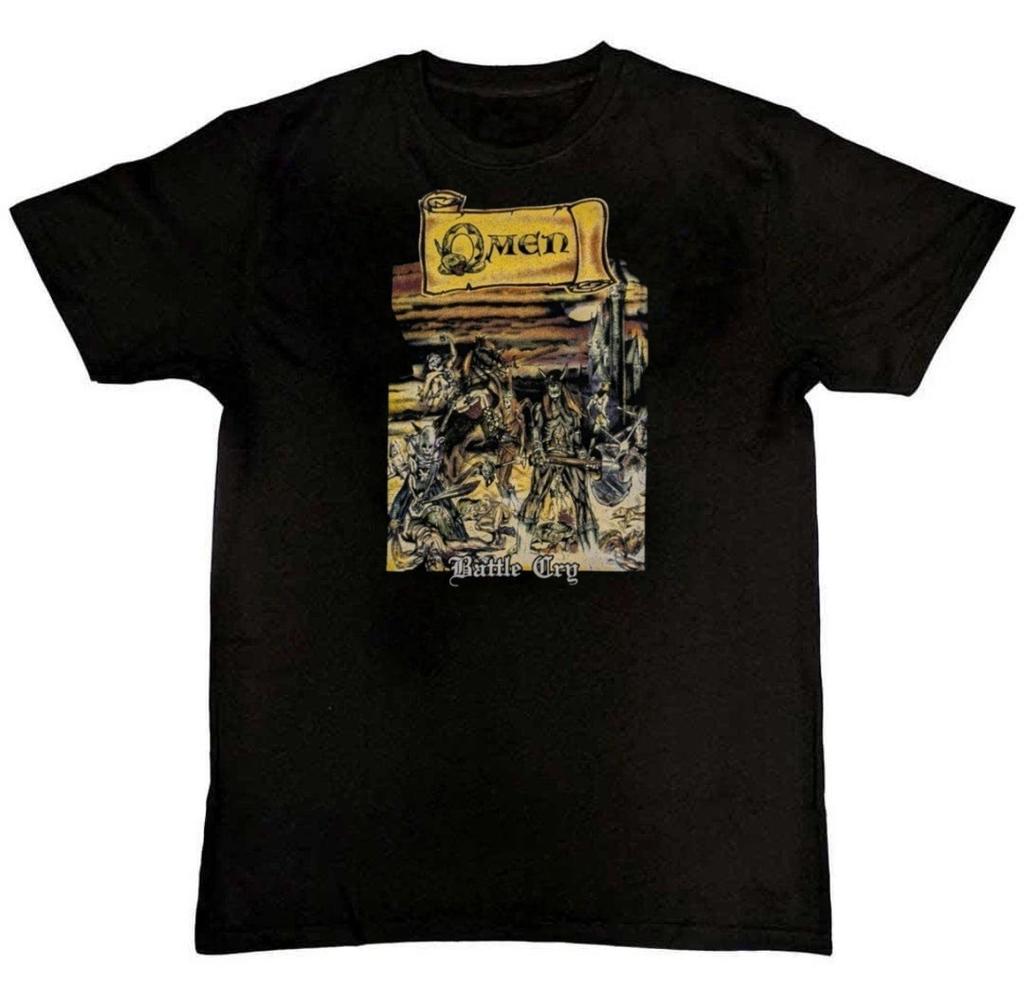 Omen Band Battle Cry Graphic Print Mens T-Shirt