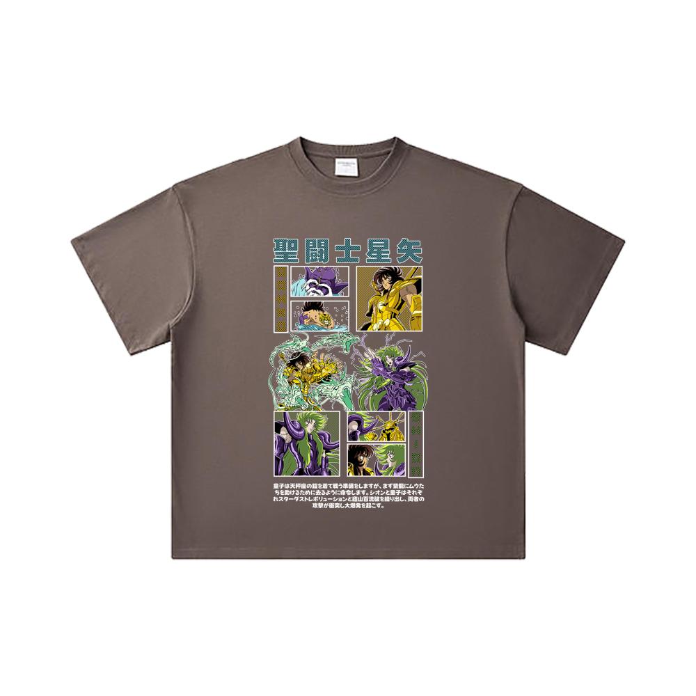 260 GSM Double Yarn 32 Count 100% Cotton Saint Seiya V5 Dohko Shion Print Unisex Heavy Cotton T Shirt