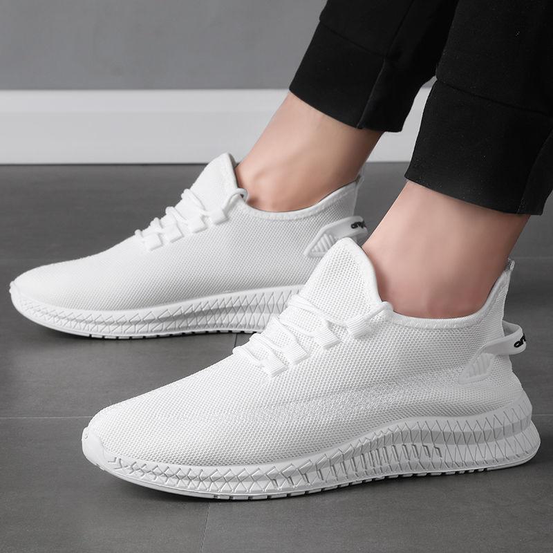 Chaussures pour hommes Chaussures de sport décontractées Chaussures simples coréennes Chaussures de course pour hommes Chaussures de voyage en tissu à semelle souple Baskets respirantes pour hommes