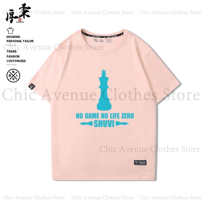 Anime NO GAME NO LIFE Series Print Tshirt for Unisex Women Cotton Tshirt Summer Tops Short Sleeve Tee Daily Clothes Casual T Shirt