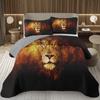 Lion Bedspread Twin King Safari Wild Aninal Coverlet Western Farmstyle Quilt Set Soft Luxury Reversible Grey Quilted Bedding Set