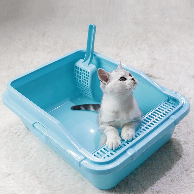 Carov Large Semi-Enclosed Splash-Proof Cat Litter Box