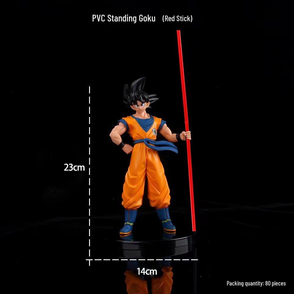 20th Anniversary Large Dragon Ball Son Goku Figure with Staff - Anime Ornament Model