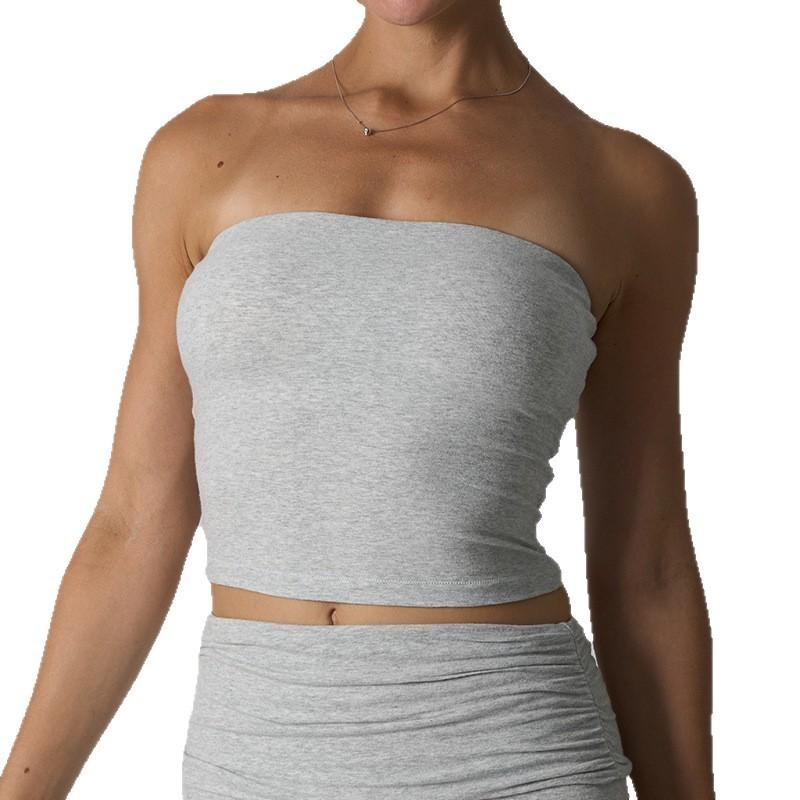 Sexy Girl Cotton Tube Top With Builtin Bra For Running And Street Style