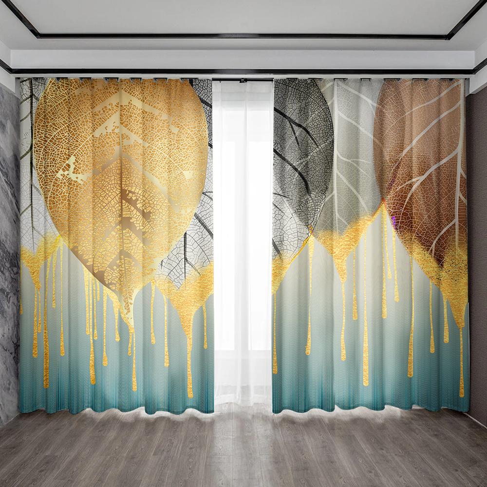 

2 шт. Шторы для украшения дома, перьевые декоративные шторы в виде листьев, для кухни, кофейни, гостиной, балкона, сада 75x166cm&Without mount