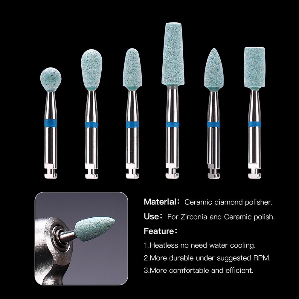 1Pc Dental Ceramic Diamond Grinder 2.35Mm Polishing Head For Zirconia Crown Porcelain Polish Dentistry Drills