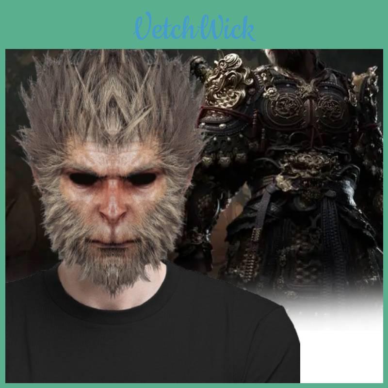 Unikalna Maska Black Myth Wukong Zabawny Nakrycie Głowy Małpy Na Halloweenowe Wydarzenia Cosplayowe