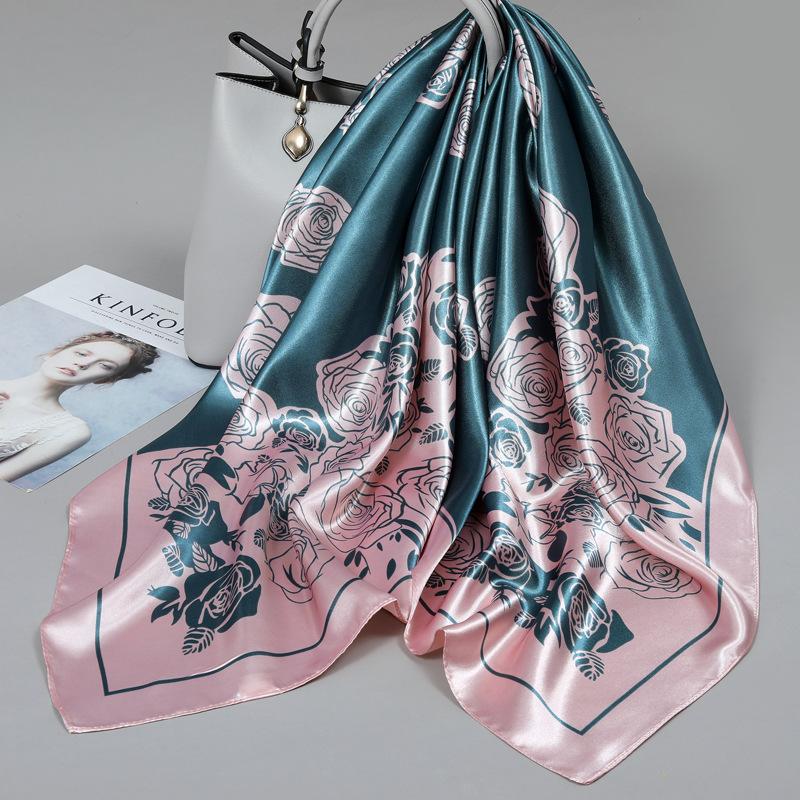 90 Square Scarves, Silk Scarves, Women's New Spring and Summer High-end Sense Versatile, Thin Scarves, Shawls Outside