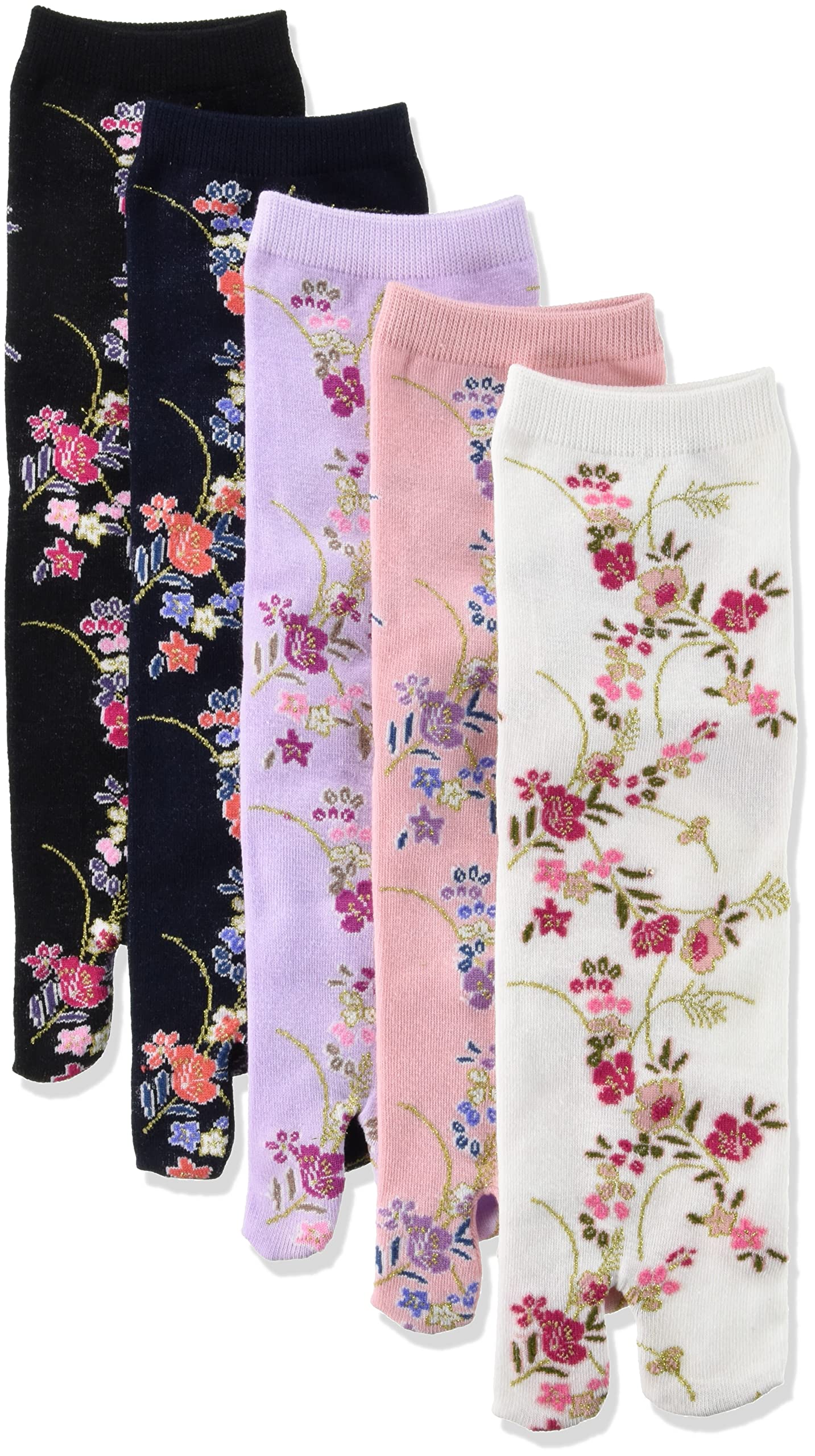 

[Iyashi] Japanese Pattern Tabi Socks for Women 09826-995-912 Flower 22-25cm