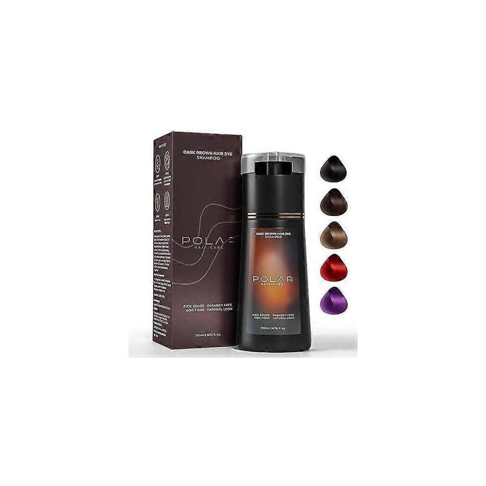(dark Brown) Hair Dye Shampoo,Polar Hair Dye Shampoo, Polar Haircare Instant Dye Shampoo, Natural Hair Color Shampoo for Gray Hair Coverage, Suitable