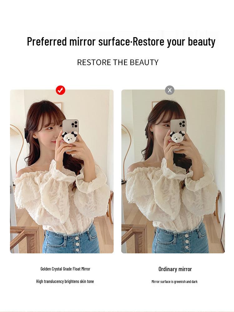 Frameless Wall-Mounted Dressing Mirror for Home or Dorm