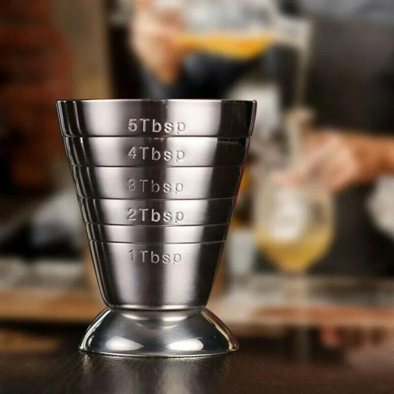 Cocktail Cup Bar Measuring Cup 304 Stainless Steel glass ounce Measure Jigger Kitchen Bartender Bar Tools 2.5oz 75ml Barware