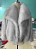European and American style short artificial fur jacket women's imitation fox hair large lapel plush cardigan autumn and winter new fashion outside