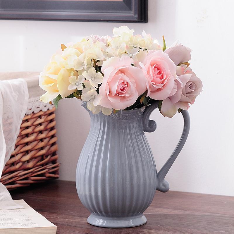 Modern ceramic wedding decoration vase white ceramic artificial vase home christmas new year decoration WF
