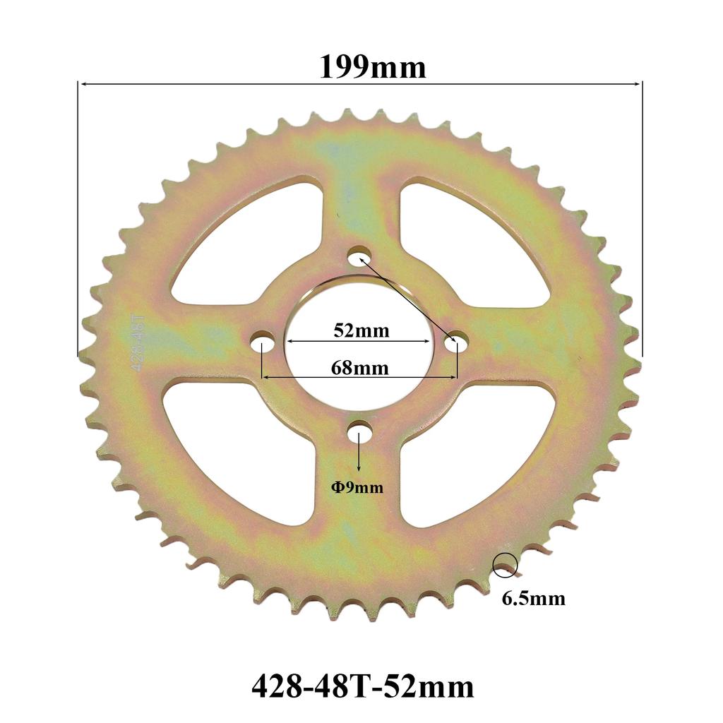428 Chains 37T/40T/41T/43T/48T 37MM-76MM Motorcycle Chain Sprockets Rear Back Sprocket Cog For 110cc 125cc 140cc Dirt Pit Bike