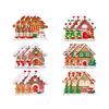 Wooden Hanging Decor for Christmas 24/36Pcs Gingerbread House Ornaments, Xmas Tree with Rope, Indoor Party Decorations Ornaments Holiday New Year Home