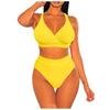 Women Sexy  Print Bikini Set Push Up Bathing Swimwear High Waist Swimsuit