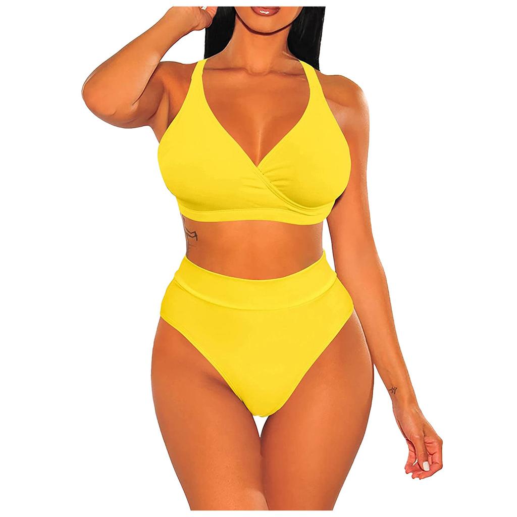 Women Sexy Print Bikini Set Push Up Bathing Swimwear High Waist Swimsuit