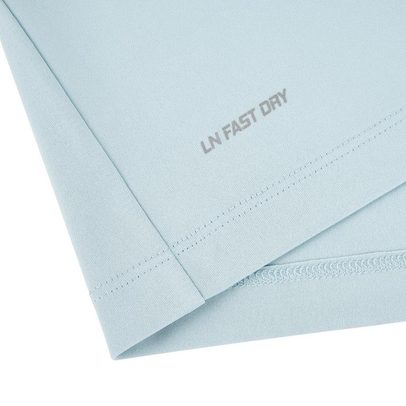 Li-Ning Casual Fashion Commuting Solid Color Comfortable Breathable Short Sleeve Polo Shirt Men Tops Forget-Me-Not-Blue APLW245-9