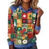 Women's Fashion Christmas Printed Long-Sleeve Pullover Top