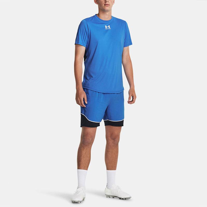Under Armour Challenger Pro Letter Logo Print Elastic Waist Training Shorts Men shorts Light-Blue 1379453-464