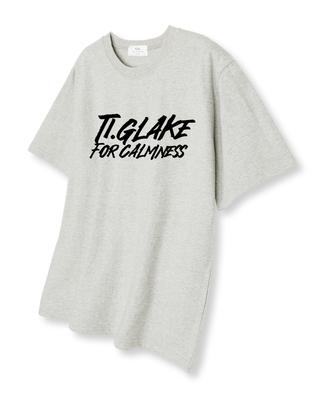 TI.GLAKE Front Logo Oversized Short Sleeve T-Shirt Oatmeal