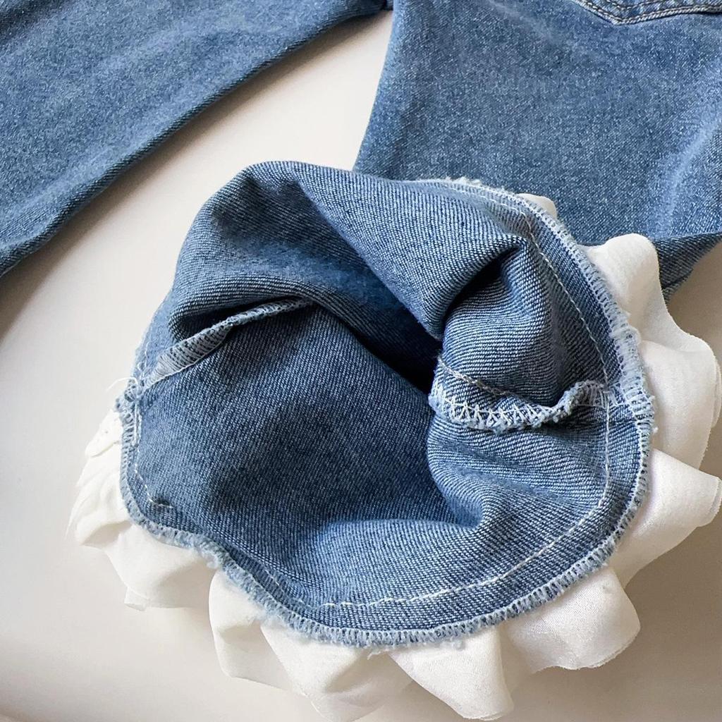 Mädchenmode-Set: Langärmeliges Hemd, Ärmellose Jeansweste und Lange Hose - Frühling/Herbst-Kollektion