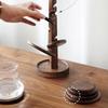 Creative Wooden Tree Coasters Tree 8Pcs Table Mat Set Removable Insulation Pad Set for Kitchen Tableware Hot Dishes