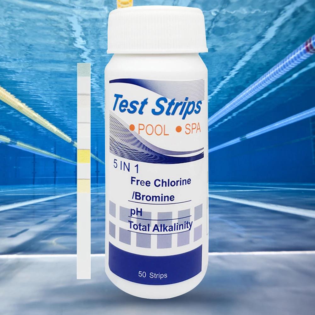 50/100Pcs 3/4/5/7 in 1 Water PH Test Strips Easy Detection Residual Chlorine Value Alkalinity Hardness Tester for Pool