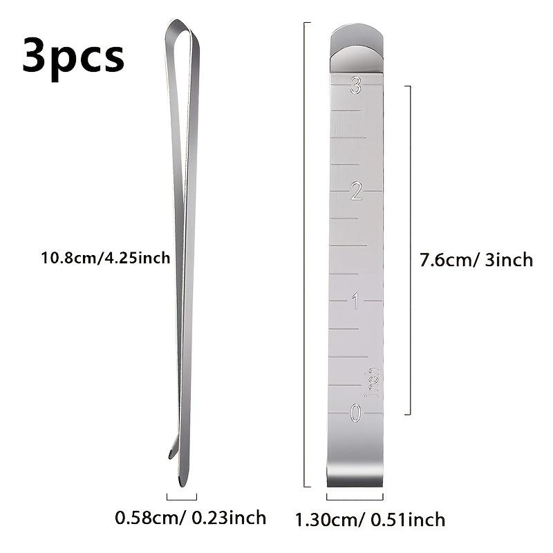 

3 шт. Зажимы для подгиба из нержавеющей стали, 3 дюйма, со встроенной измерительной линейкой, для квилтинга, шитья и рукодельных проектов
