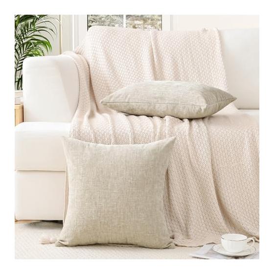 Otostar Cushion Cover 45x45cm 1 Piece Plain Stylish Cute Chenille Fabric Modern with Hidden Zipper for Interior Home Decoration Decorative Pillow