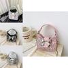 Kids Girl Butterfly Bow Sequin Mini Shoulder Bag With Breathable Pu Material For Daily Use