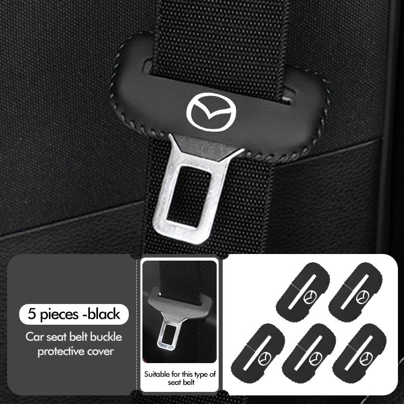 Leather Car Seat Belt Adjustable Anti-Scratch Protector Buckle For Mazda CX9 MX5 RX8 Axela Demio Atenza MS GJI GH BK MP