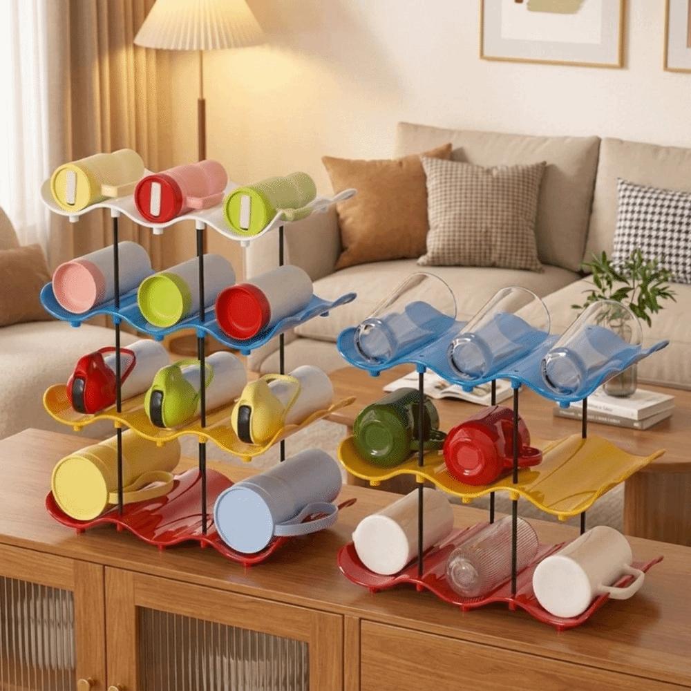 Large Capacity Cup Storage Rack Anti-Fall Water Cup Holder Water Bottle Storage Rack for Home