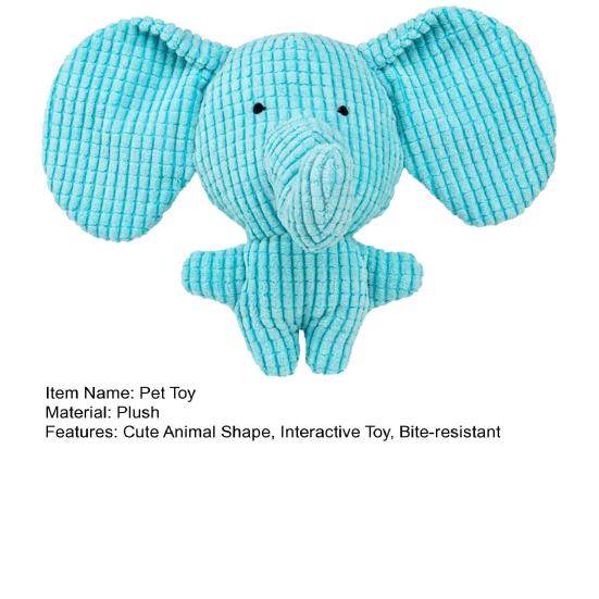 Dog Interactive Plush Toy Indestructible Stuffed Elephant Squeaky Wild Goose Puppy Teething Toy for Aggressive Chewers Stress Anxiety Relief