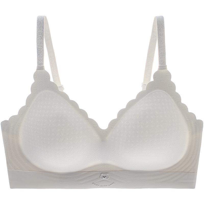 Naked feeling no steel ring fixed cup solid color people gather and close the sub-breasts breathable bra cover thin