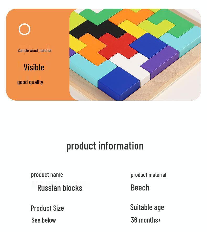 3D Tetris Blocks Puzzle for Kids, Ages 3-6 – Montessori Educational Toy for Early Learning