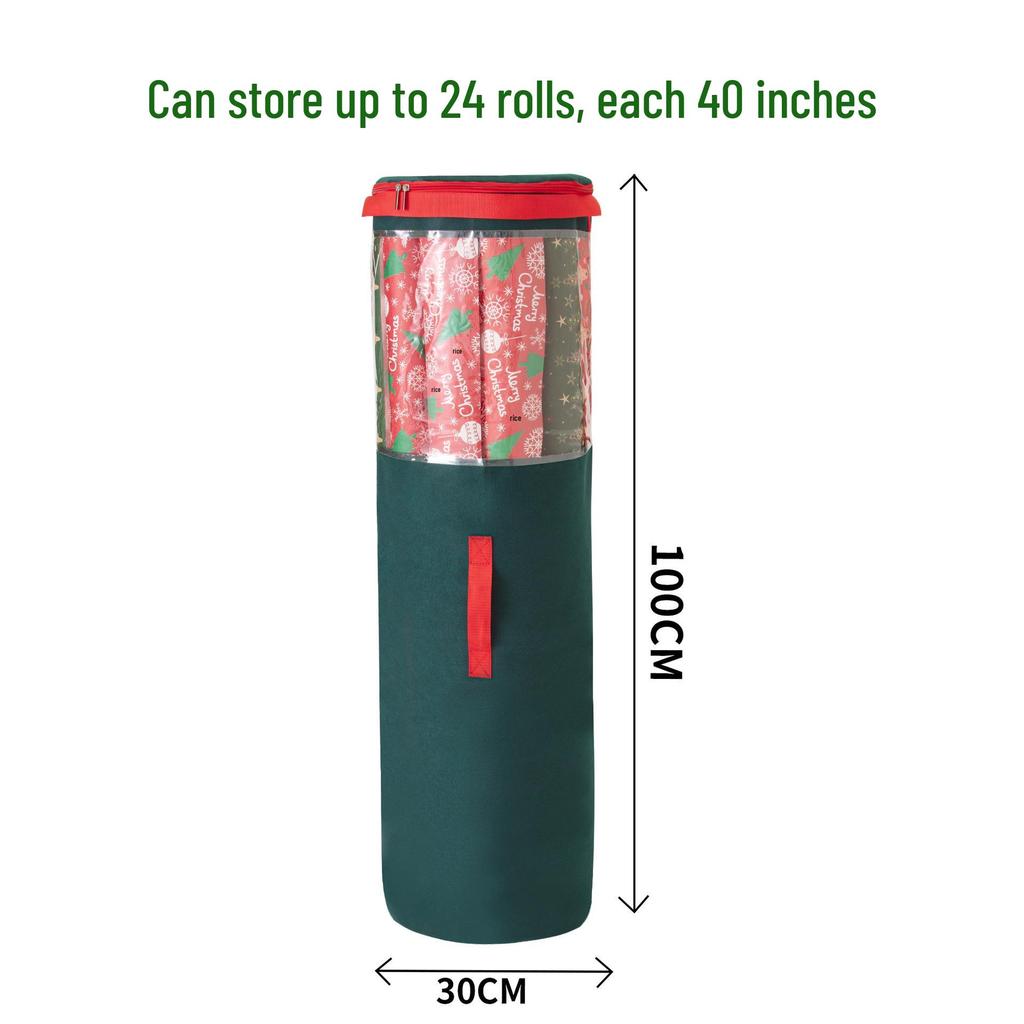 Cross-border Christmas Gift Roll Paper Storage Bag - Transparent PVC Dustproof Organizer