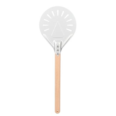 Round Pizza Spatula with 41cm Removable Wood Handle AntiScalding NonSlip Pizza Making Tools(8in )