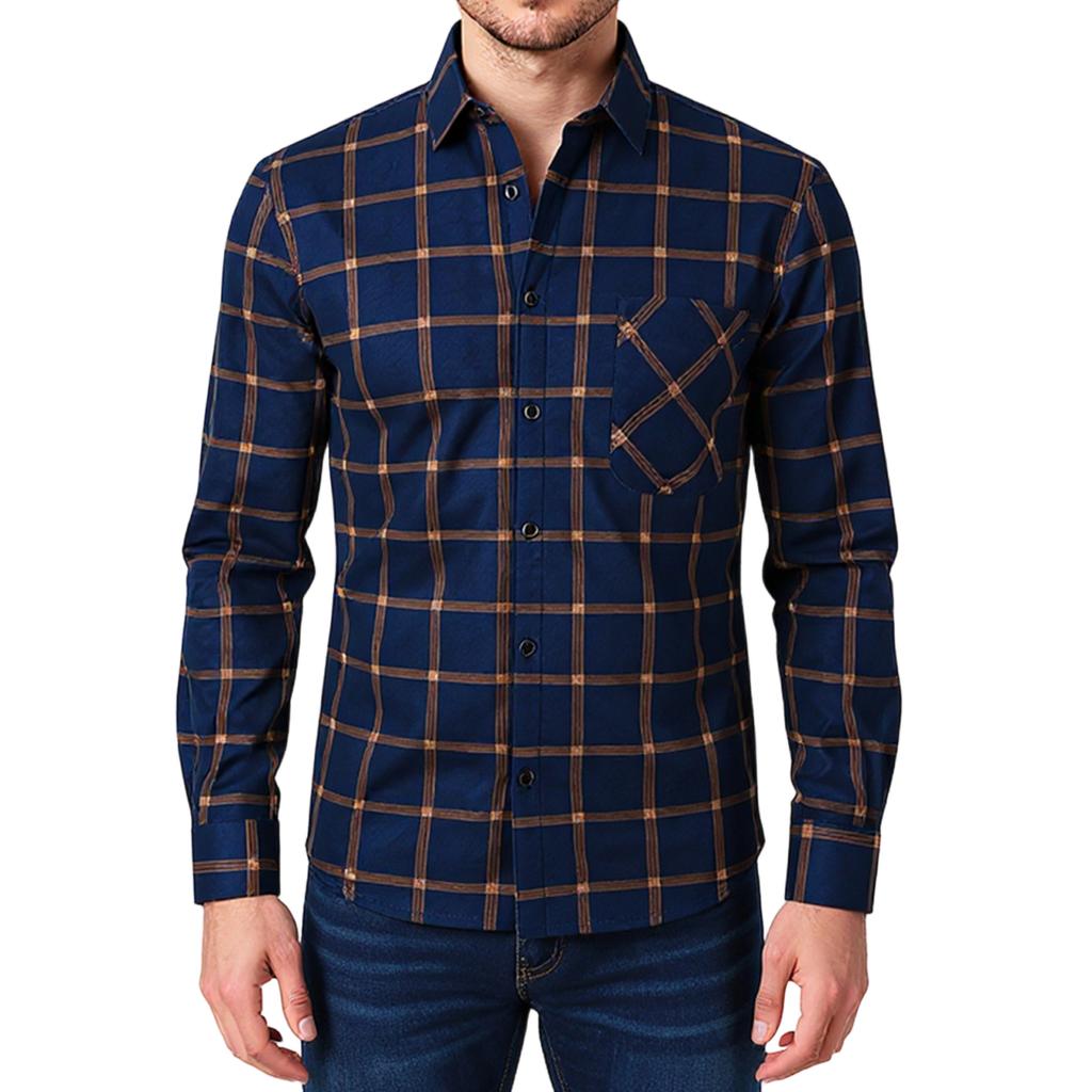 Men's Flannel Button-Up Jacket | Plaid, Fleece Lined, Chest Pockets ,Warm , Casual & Stylish | For Daily, Work & Weekend