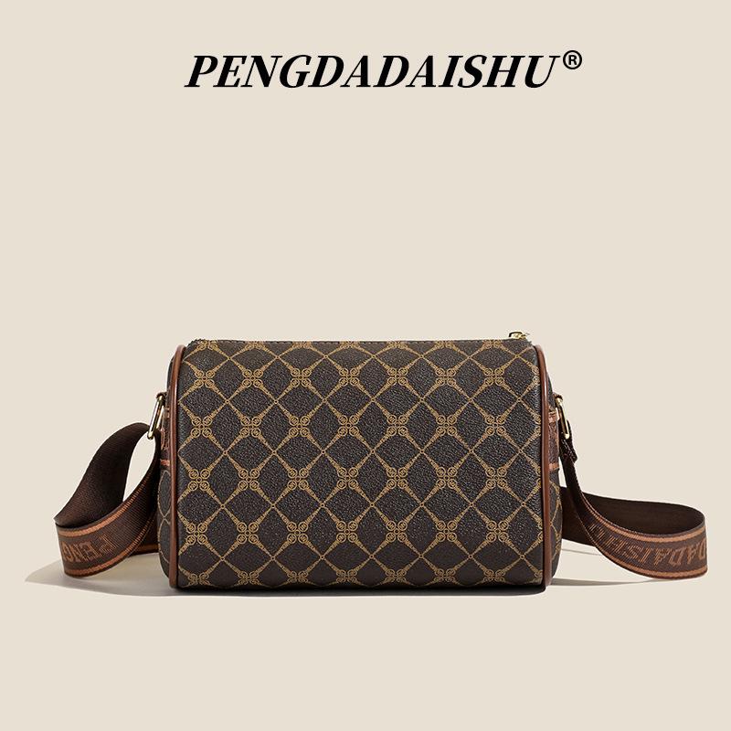 2025 Argyle Print Versatile Baguette Bag - Retro European & American Vintage Crossbody/Shoulder Bag