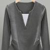 Autumn V-neck Long Sleeved T-shirt for Women High End Fashionable Design with A Cinched Waist and Slimming Top