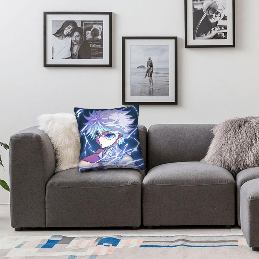 Anime Killua Zoldyck Pillow Case Vintage Pillow Cover Comfy Pillowcases For Sofa Home Decor
