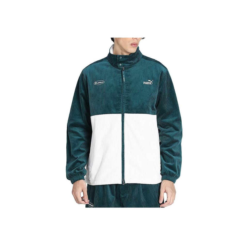 Puma Embroidered Logo Zip-Up Stand Collar Jacket Men Jackets Green 532436-40