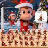 Advent Calendar Resist Monkey Wearing Christmas Hat Design 24-Day Countdown Festive Family Activity Calendar