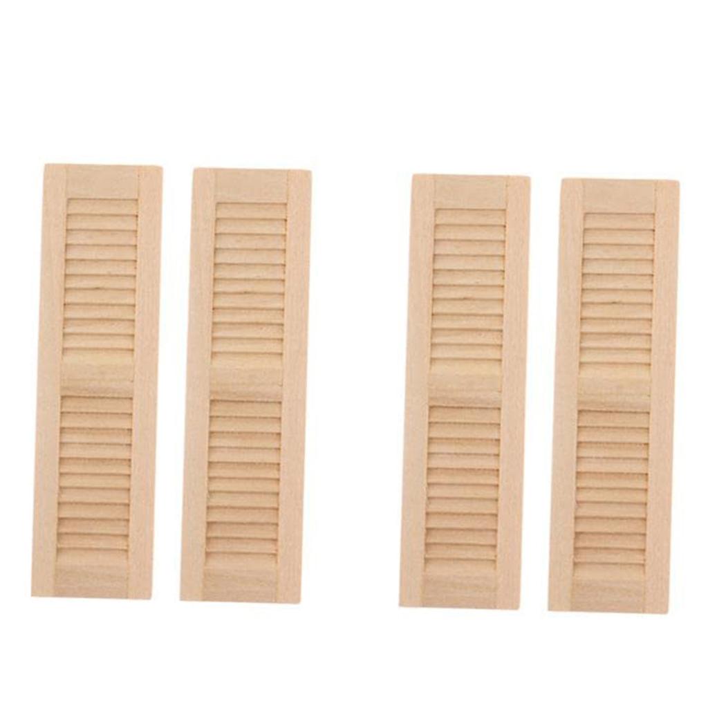 1/12 Dollhouse Miniature Blinds Realistic Wood Shutters For Small Window Easy Installation Scene Display Accessories