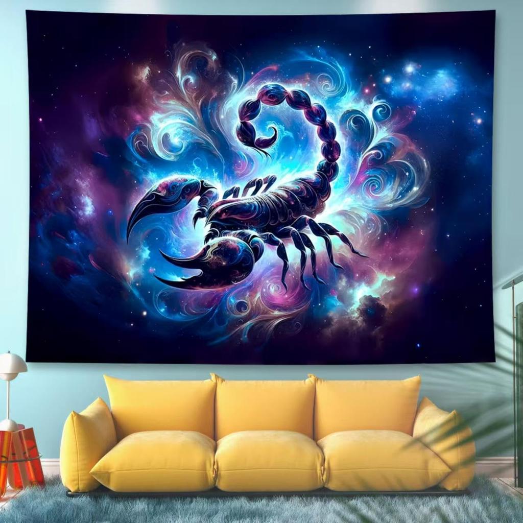 Leo Tapestry Wall Hanging Zodiac Sign Decoration Aesthetic for Bedroom Living Room Dormitory Suitable for Teen Boy and Girl Who