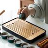 Japanese travel kung fu tea set small set household simple teapot ceramic teacup outdoor tea tray portable bag